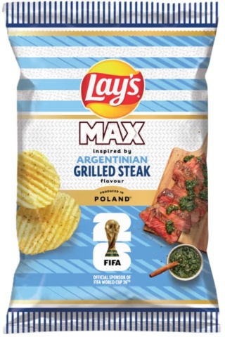 LAY'S MAX KARB Chipsy ziemniaczane karbowane grilled steak 120g