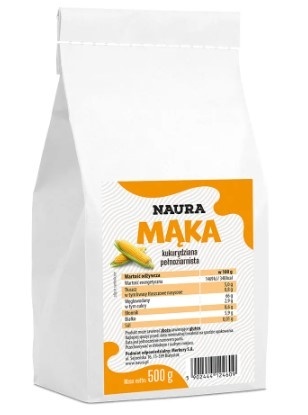 NAURA Mąka kukurydziana pełnoziarnista 500 g