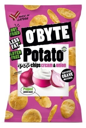 O'BYTE Chipsy ziemniaczane o smaku śmietany i cebuli 90 g