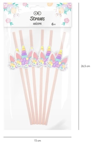 PartPal Słomki Jednorożec 6szt.