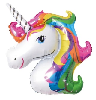 PartyPal Balon foliowy Jednorożec kolorowy 87x107cm