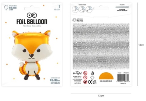 PartyPal Balon foliowy Lisek 49x68cm