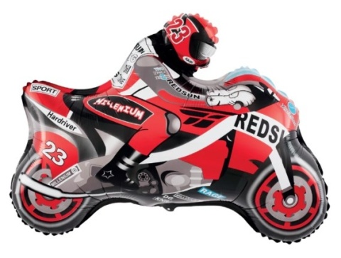 PartyPal Balon foliowy Motocykl czerwony 66x53 cm