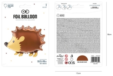 PartyPal Balon foliowy Jeż 55x49cm