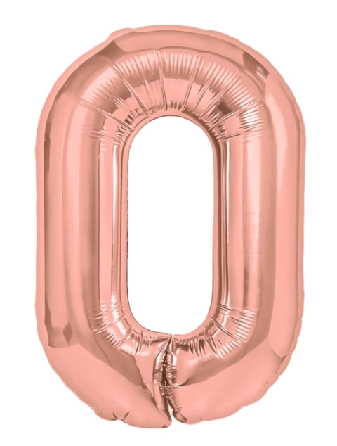 PartyPal Balon foliowy cyfra 0 rose gold 100cm