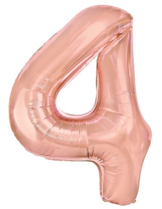 PartyPal Balon foliowy cyfra 4 rose gold 70cm