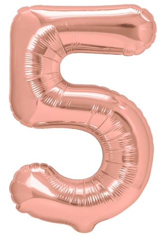 PartyPal Balon foliowy cyfra 5 rose gold 100cm