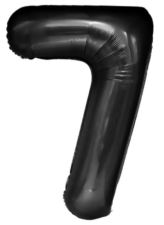 PartyPal Balon foliowy cyfra 7 czarny 100cm