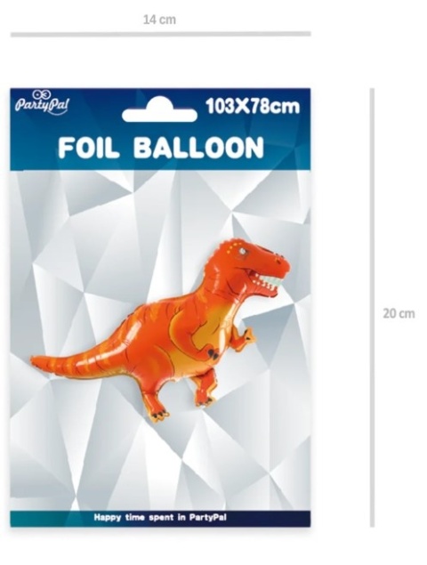 PartyPal Balon foliowy Tyranozaur czerwony 103x78cm