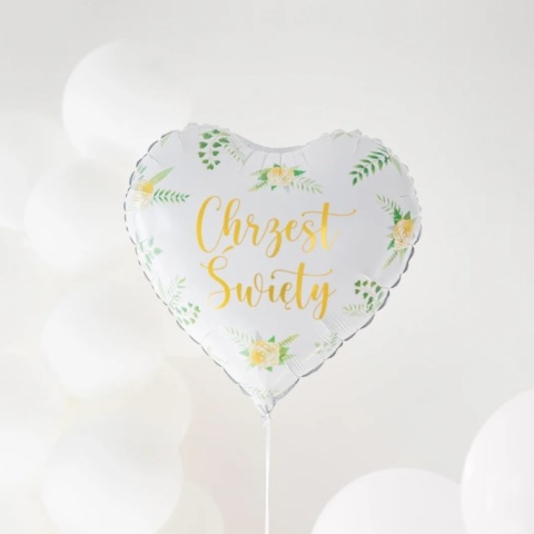 PartyPal Balon foliowy serce Chrzest Święty 45cm