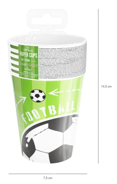 PartyPal Kubek Football 220ml 6szt.