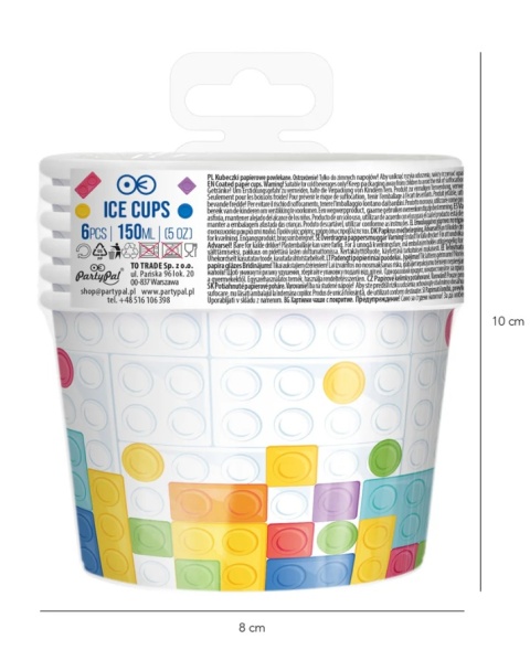 Kubek do lodów Klocki 6szt.