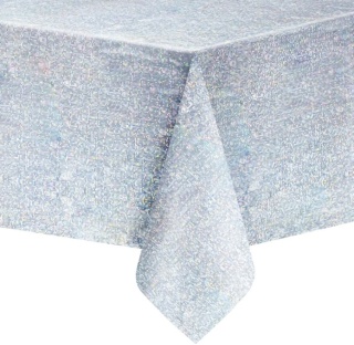 PartyPal Obrus holograficzny srebrny 137x274cm