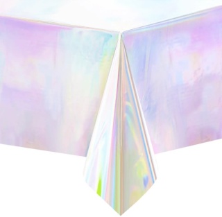 PartyPal Obrus opalizujący srebrny 137x274cm