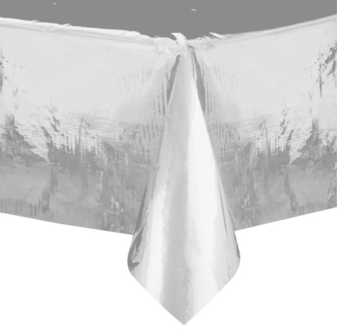 PartyPal Obrus foliowy srebrny 137x274cm