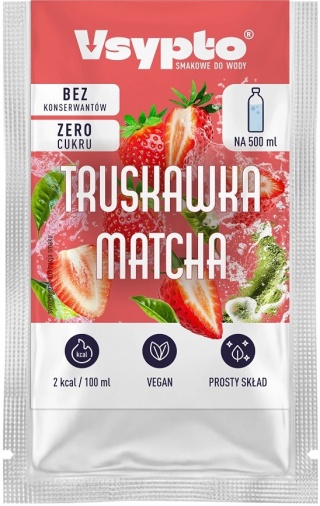 Vsypto Napój w proszku o smaku Truskawka Matcha bez cukru 3g