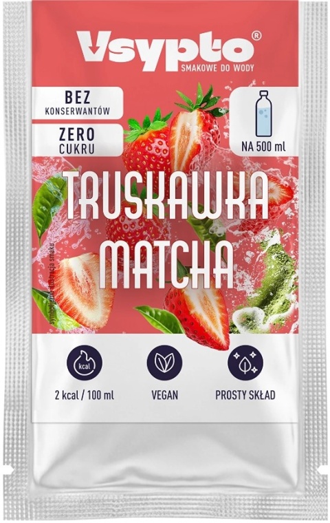 Vsypto Napój w proszku o smaku Truskawka Matcha bez cukru 3g