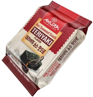 AKURA Przekąska nori o smaku teriyaki 4,5 g