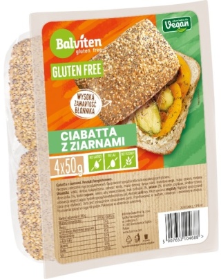 BALVITEN Ciabatta z ziarnami 4x50g bezglutenowa