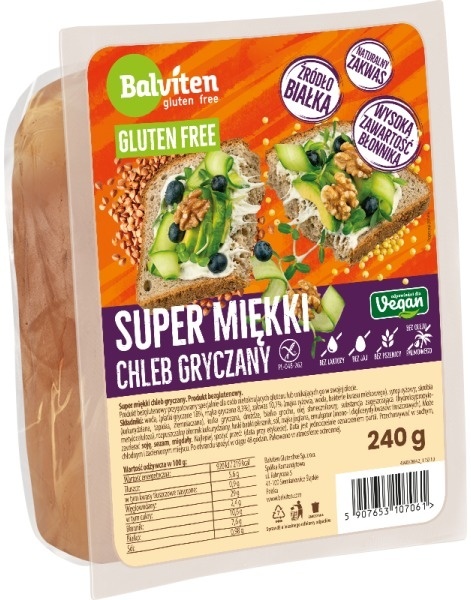 BALVITEN SUPER MIĘKKI Chleb gryczany bezglutenowy 240g