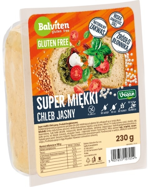 BALVITEN SUPER MIĘKKI Chleb jasny bezglutenowy 230g