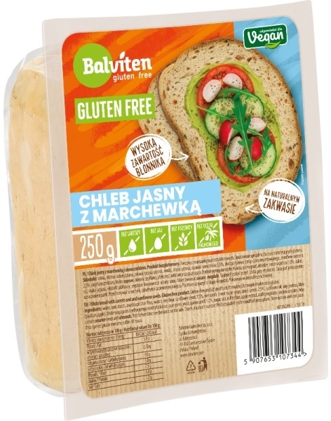 BALVITEN Chleb jasny z marchewką bezglutenowy 230g