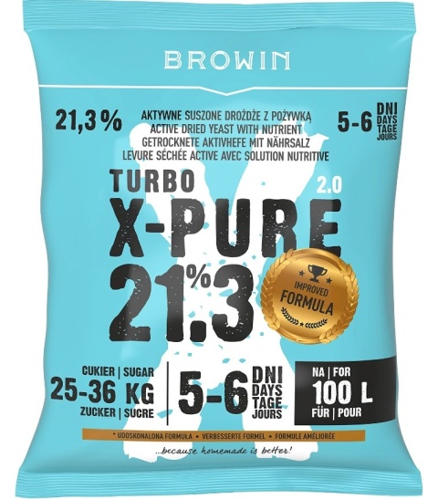 BROWIN Drożdże Turbo X-Pure 21,3% 100l