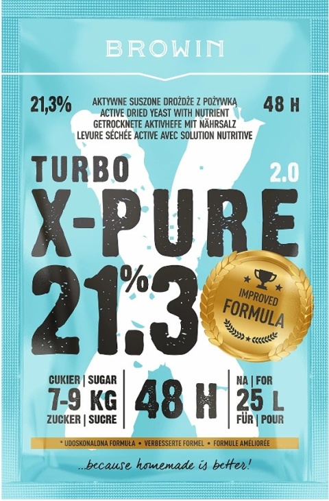 BROWIN Drożdże Turbo X-Pure 21,3% 48h 25l