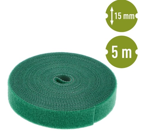 BROWIN Taśma ogrodnicza na rzep zielona 15 mm x 5 m
