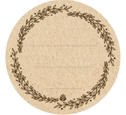 BROWIN Etykiety okrągłe 66,5mm na zakrętki/słoiki 20szt