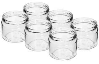 BROWIN Słoik niski 330ml czarna zakrętka fi82/6 6szt
