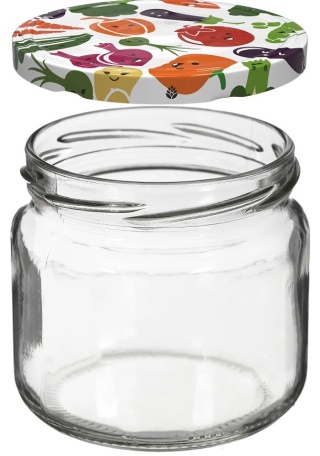 BROWIN Słoik 370ml kolorowa zakrętka fi82/6 6szt