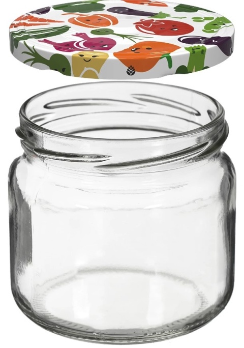 BROWIN Słoik 370ml kolorowa zakrętka fi82/6 6szt