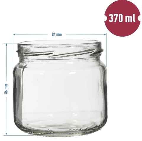 BROWIN Słoik 370ml kolorowa zakrętka fi82/6 6szt