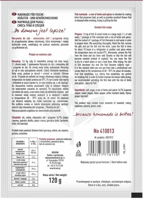 BROWIN Marynata do ryb mieszanka ziół i przypraw 120g