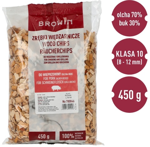 BROWIN Zrębki do wędzenie grillowania wieprzowiny mix 450g kl10