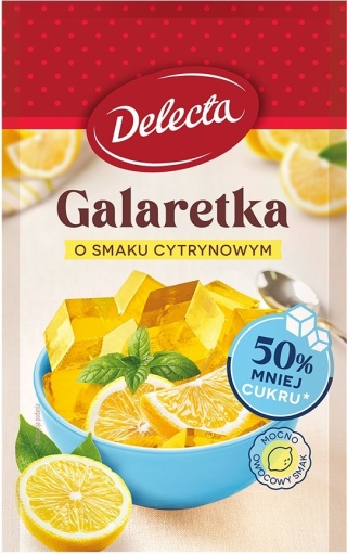 Delecta Galaretka 50% mniej cukru smak cytrynowy 39g