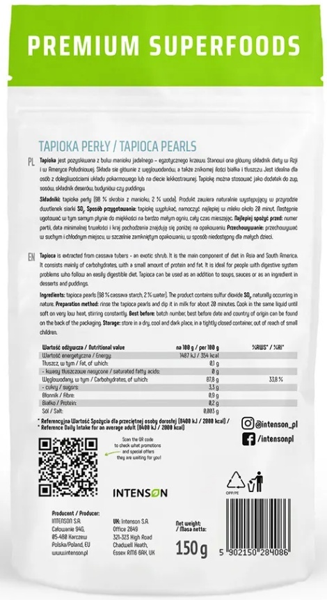 INTENSON Tapioka kulki 150 g