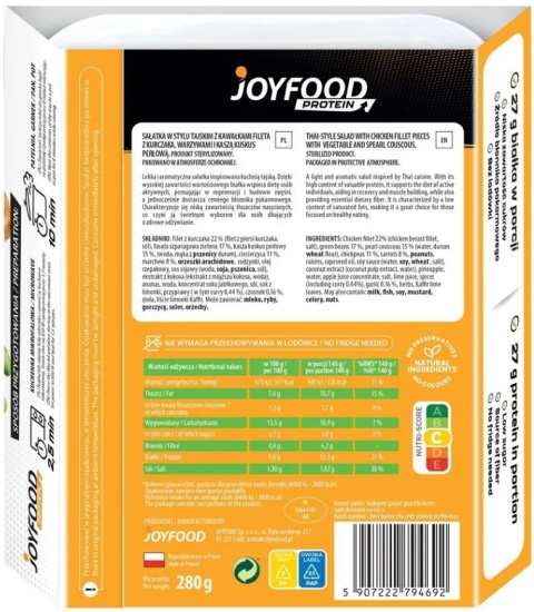 JOYFOOD Wysokobiałkowa sałatka w stylu tajskim z kurczakiem 280 g