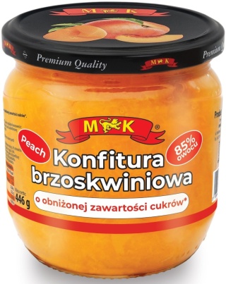 MK KONFITURA BRZOSKWINIOWA O OBNIŻONEJ ZAWARTOŚCI CUKRÓW 446G