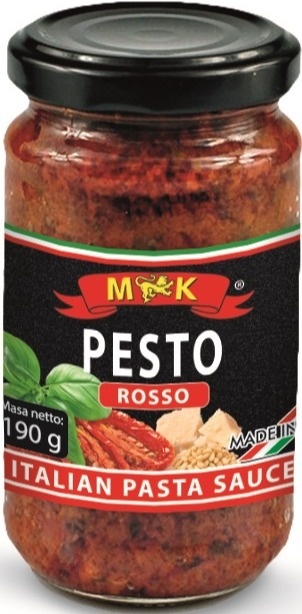 MK PESTO CZERWONE Z SUSZONYCH POMIDORÓW Z BAZYLIĄ I OLIWĄ Z OLIWEK 190G