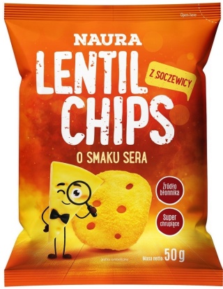 NAURA Chipsy z czerwonej soczewicy o smaku sera 50g