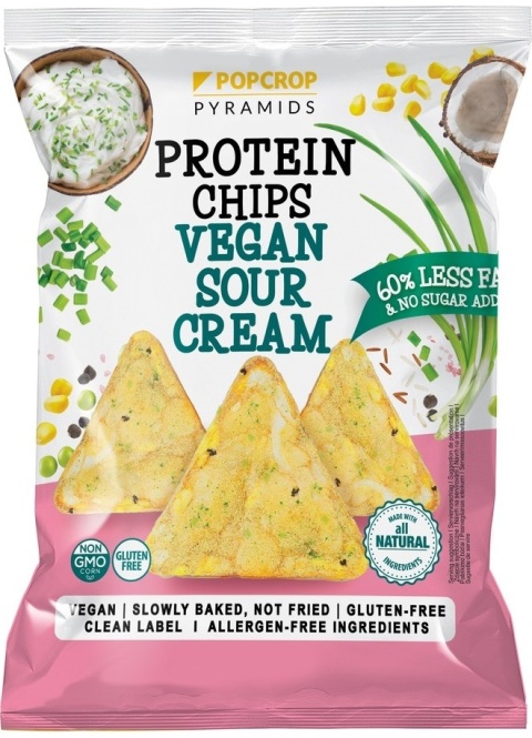 POPCROP Piramidki Chipsy Proteinowe Sour Cream 60g