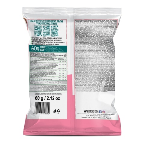 POPCROP Piramidki Chipsy Proteinowe Sour Cream 60g