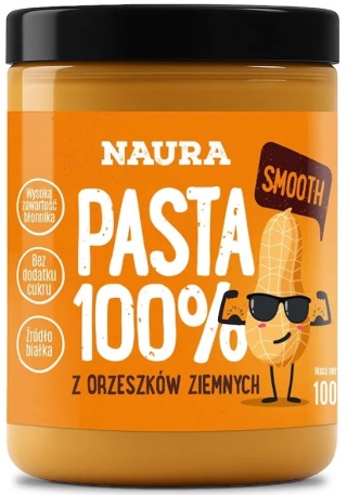 NAURA Pasta z orzeszków ziemnych 100% gładka 1000g 1kg