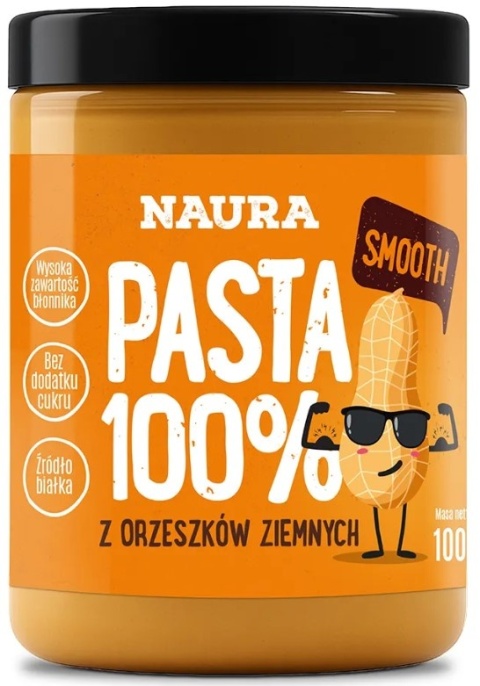 NAURA Pasta z orzeszków ziemnych 100% gładka 1000g 1kg