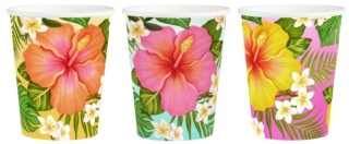 PartyPal Kubek tropikalne kwiaty Aloha 270ml 6szt.