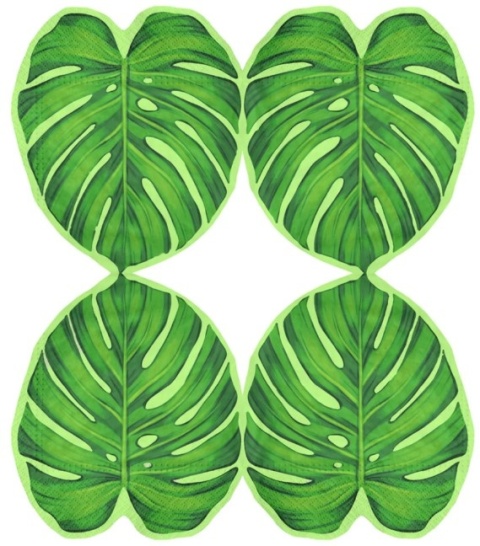 PartyPal Serwetki liść tropikalny monstera Aloha 10szt.