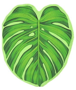 PartyPal Serwetki liść tropikalny monstera Aloha 10szt.