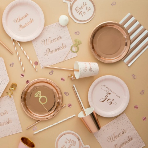 PartyPal Słomki rose gold 10szt.